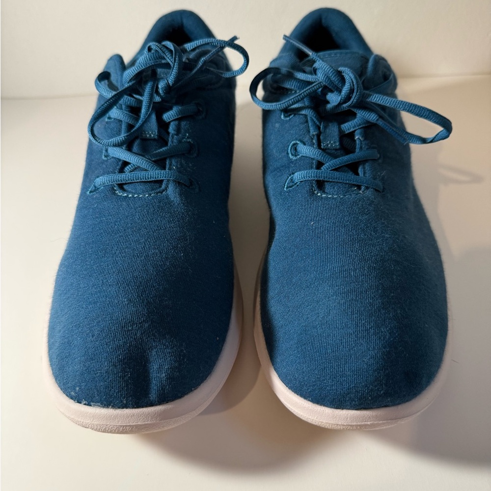 Merinos Shoes Mens 13 Wide Blue White Wool Laced Low Top Sneaker Comfort